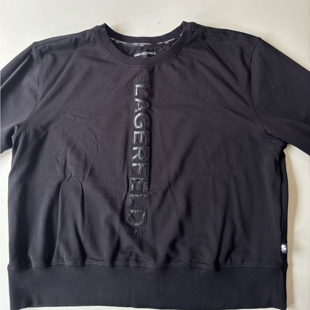 Karl Lagerfeld Black Crew Neck Top